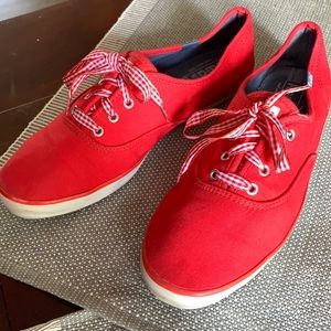 Keds Red Women’s Sneakers with gingham laces 9
